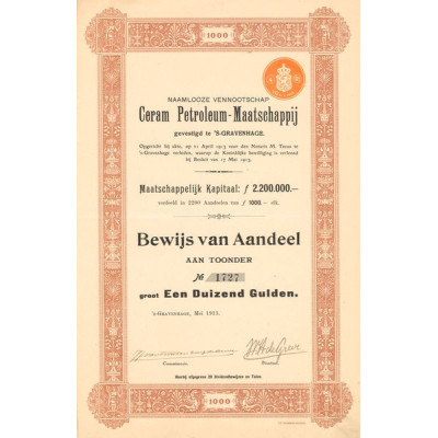 Naamlooze Vennootschap Ceram Petroleum-Maatschappij (1000 ƒ)