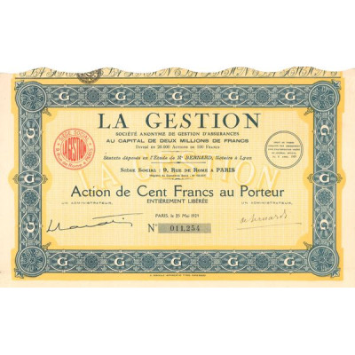 La Gestion S.A. de Gestion d'Assurances (Act 100 F)