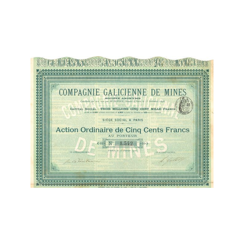 Cie Galicienne de Mines (Act 500 F)