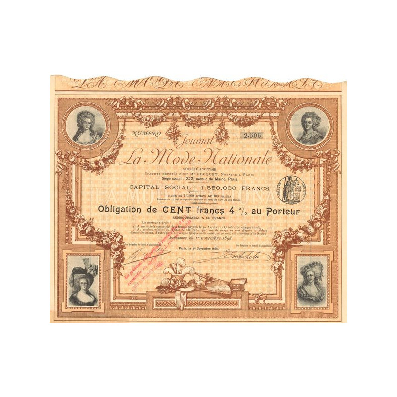 Journal la Mode Nationale (Obl 100 F 4%)