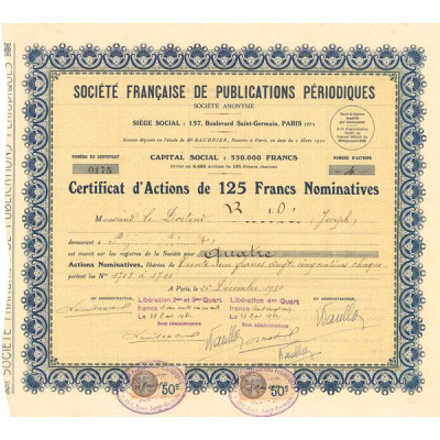 Sté Française de Publication Périodiques (CN 125 F)