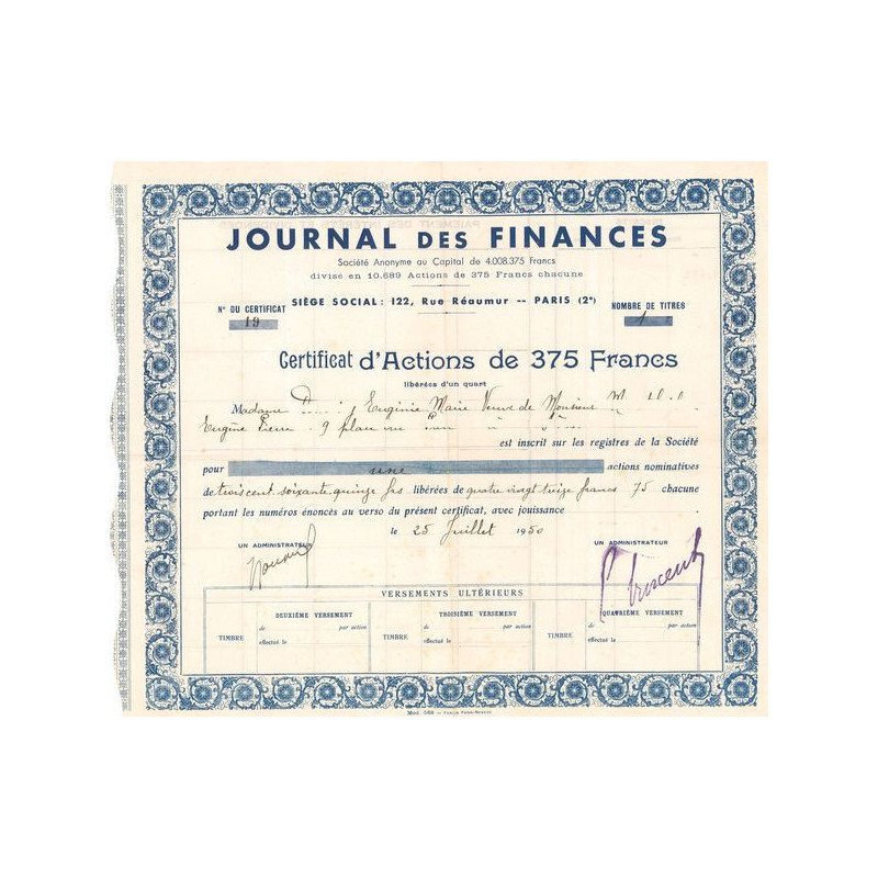 Journal des Finances (CN 375 F)