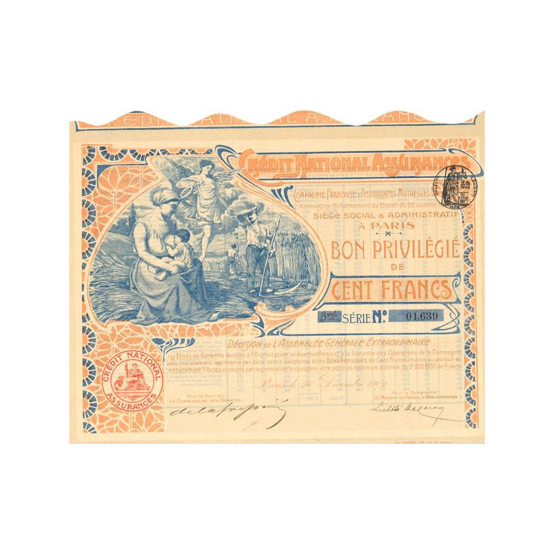 Crédit National Assurances Cie Française d'Assurances Mutuelles (Bon Priv 100 F)