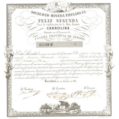 Sociedad Minera Titulada La Feliz Segunda Para la Esplotacion de la Mina Hamada Carrolina (Act)
