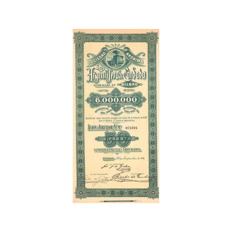 S.A. La Argentifera de Cordoba (Act 50 Pesetas)