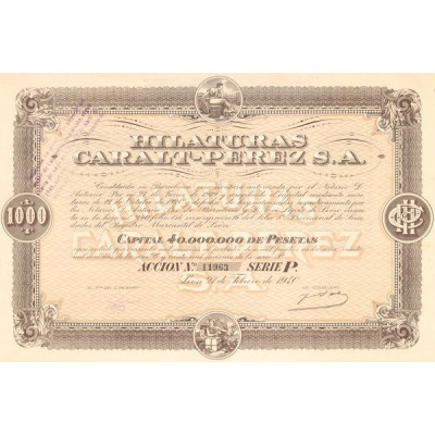 Hilaturas Caralt-Perez S.A. (Act 1000 Pesetas)