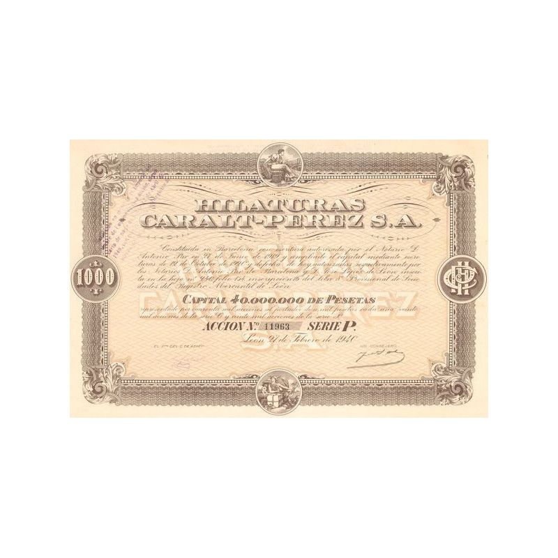 Hilaturas Caralt-Perez S.A. (Act 1000 Pesetas)