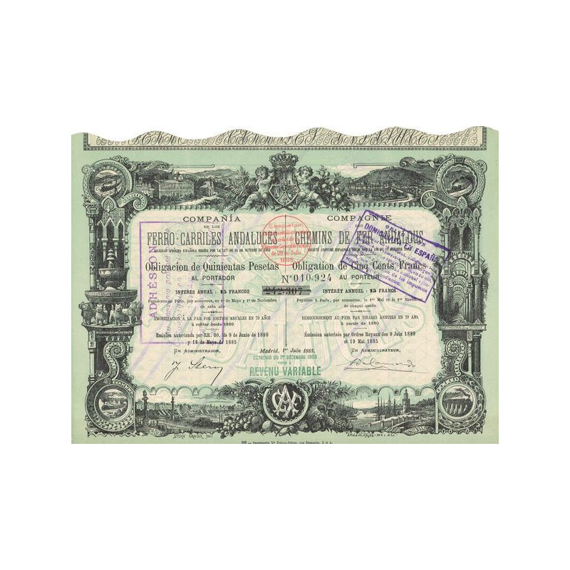 Cie Ferro-Carriles Andaluces (Act 500 Pesetas)