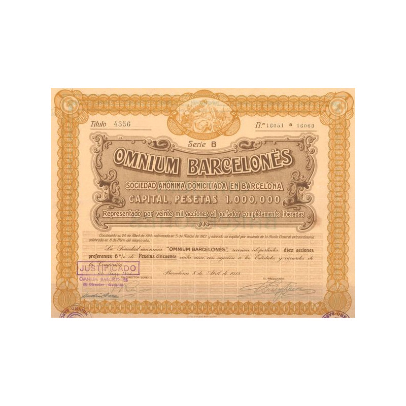 Omnium Barcelonés (10 Act Pref 6 % 50 Pes)