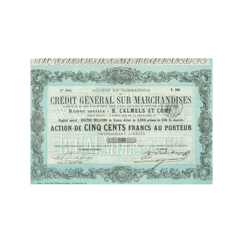 Sté en Commandite de Crédit Général sur Marchandises (Act 500 F)