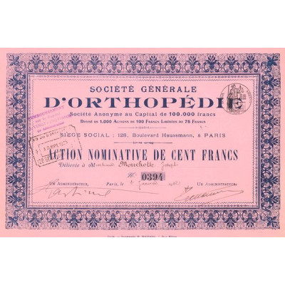 Sté Générale d'Orthopédie (CN 100 F)