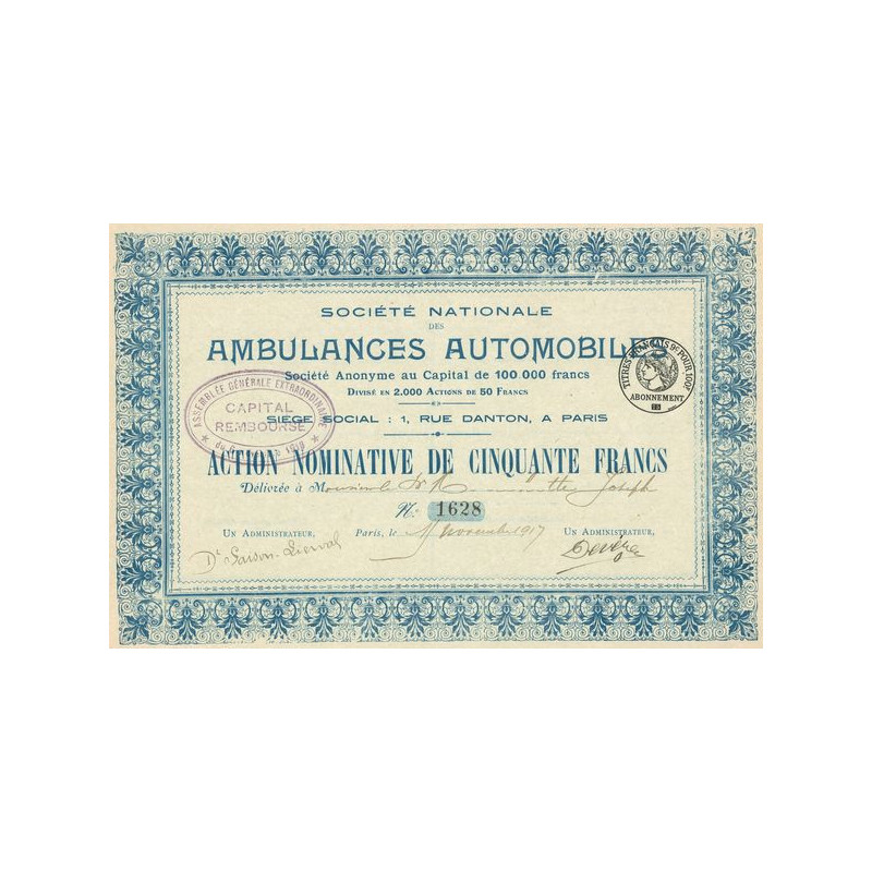 Sté Nationale des Ambulances Automobiles (CN 50 F)