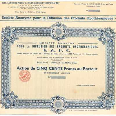 S.A. pour la Diffusion des Produits Opothérapiques S.A.P.O. (Act 500 F)