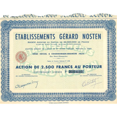 Etablissements Gérard Nosten (Act 2500 F)