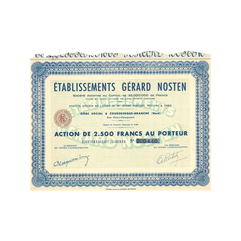 Etablissements Gérard Nosten (Act 2500 F)
