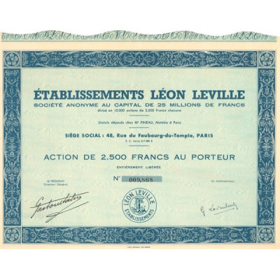 Etablissements Léon Leville (Act 2500 F)