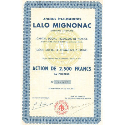 Anciens Etablissements Lalo Mignonac (Act 2500 F)