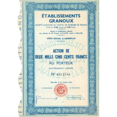 Etablissements Granoux (Act 2500 F)