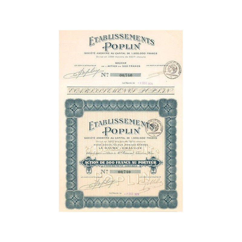 Etablissements Poplin (Act 500 F)