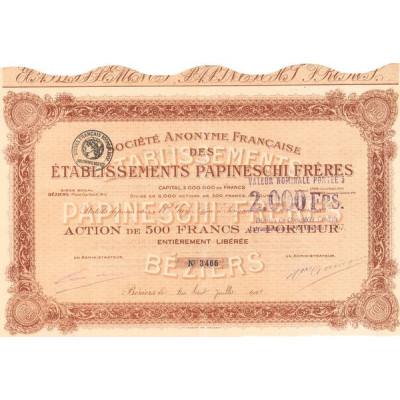 S.A. Française des Etablissements Papineschi Frères (Act 500 F)