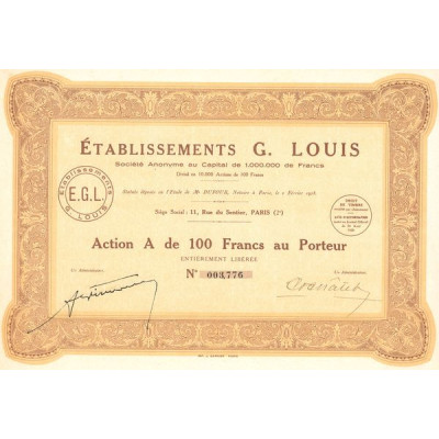 Etablissements G. Louis (Act 100 F)