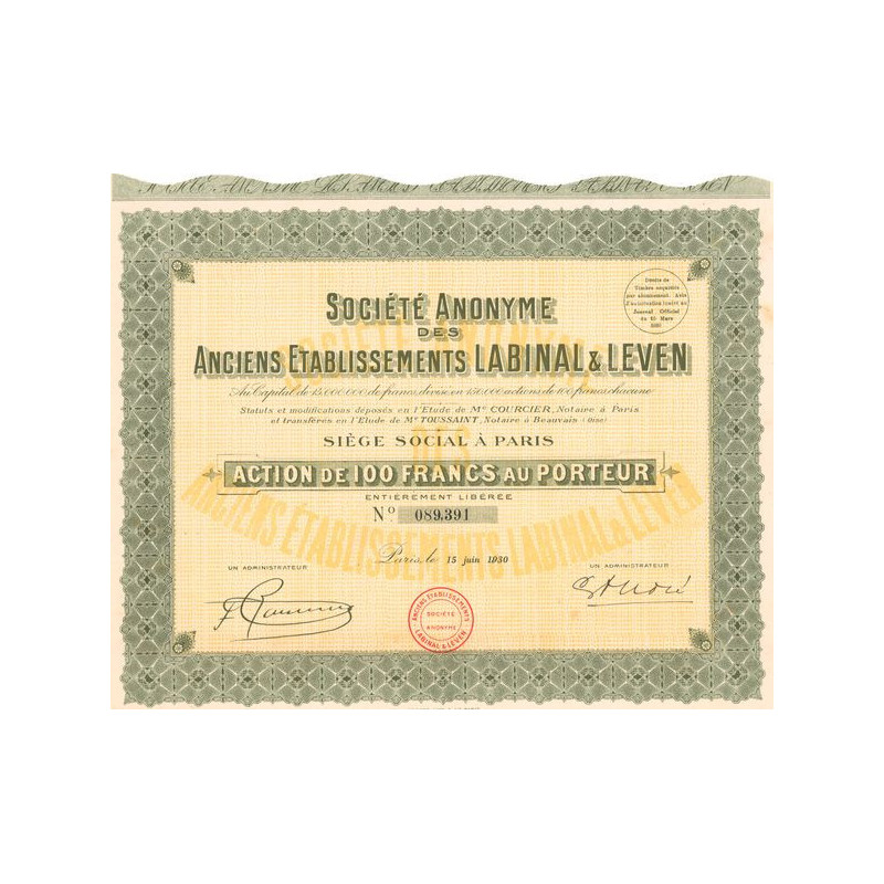 S.A. des Anciens Etablissements Labinal & Leven (Act 100 F)