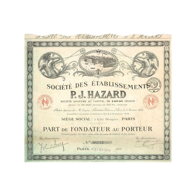 Sté des Etablissements P.J. Hazard (PF)