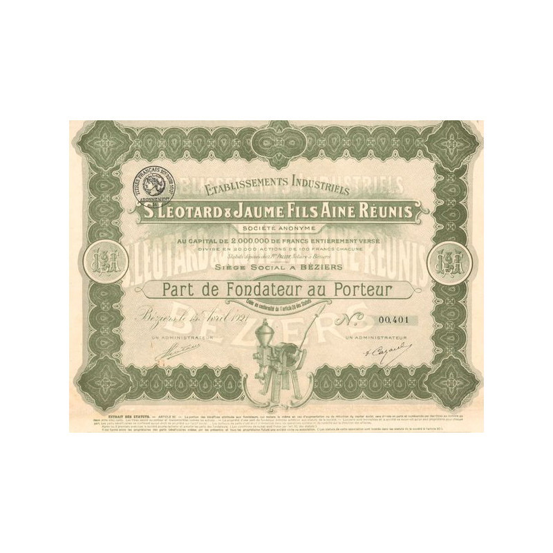 Etablissements Industriels S. Léotard & Jaume Fils Ainé Réunis (PF)