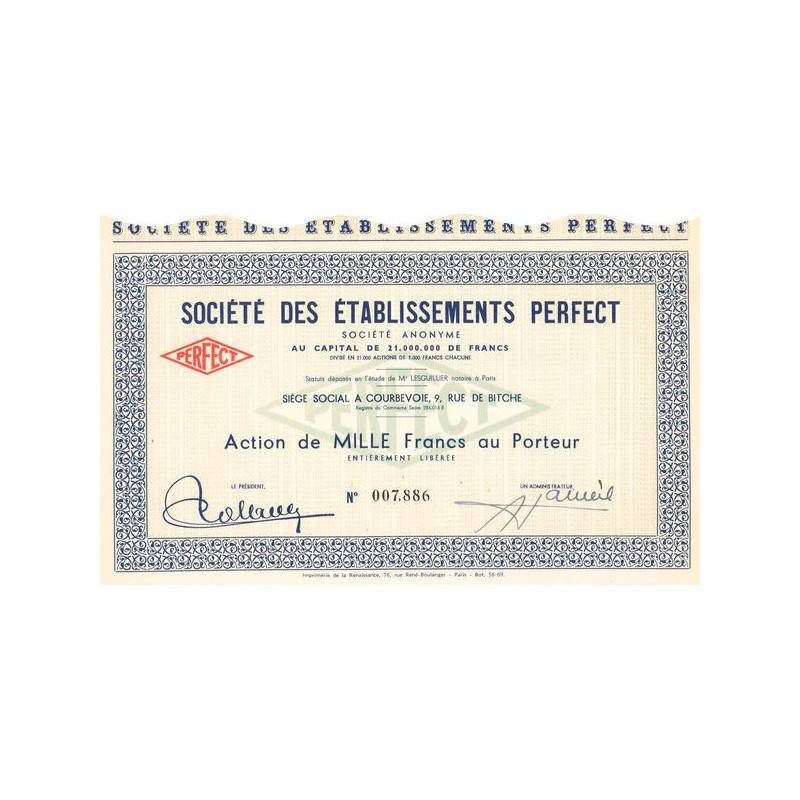 Sté des Etablissements Perfect (Act 1000 F)
