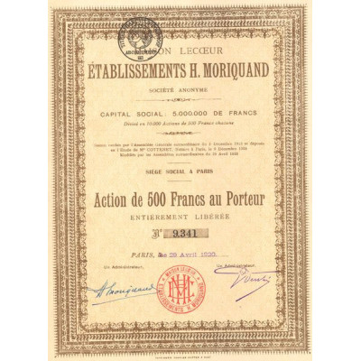 Maison Lecoeur Etablissements H. Moriquand (Act 500 F)