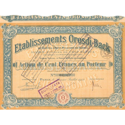 Etablissements Orosdi-Back (Act 100 F)
