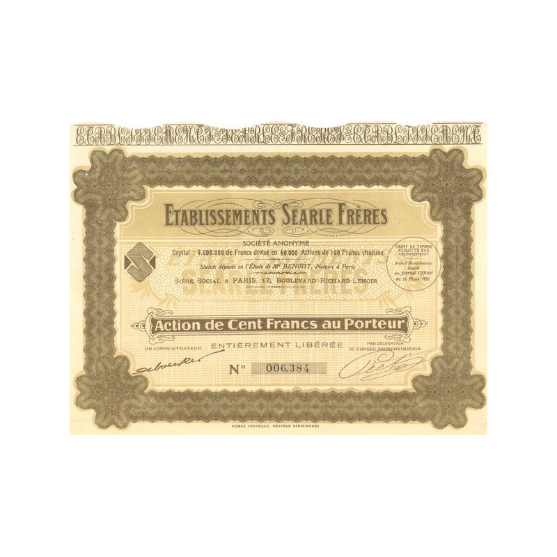 Etablissements Searle Frères (Act 100 F)