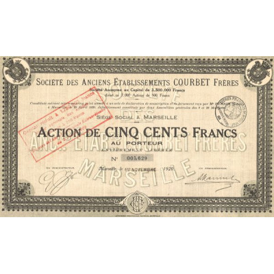 Sté des Anciens Etablissements Courbet Frères (Act 500 F)