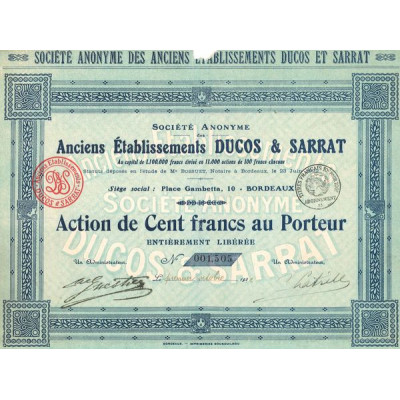 Anciens Etablissements Ducos & Sarrat (Act 100 F)