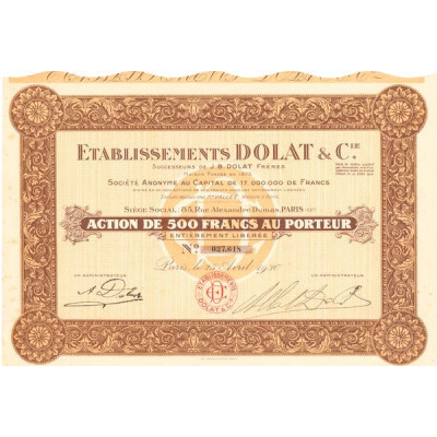 Etablissements Dolat & Cie (Act 500 F)