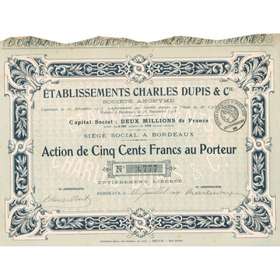 Etablissements Charles Dupis & Cie (Act 500 F)