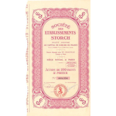 Sté des Etablissements Storch (Act 100 F)