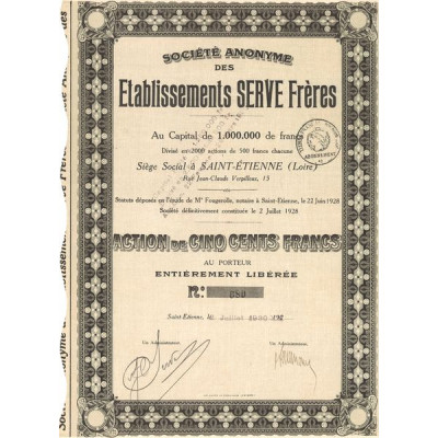 S.A. des Etablissements Serve Frères (Act 500 F)