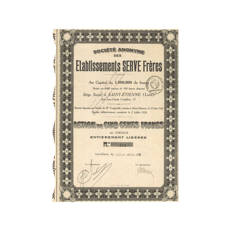 S.A. des Etablissements Serve Frères (Act 500 F)