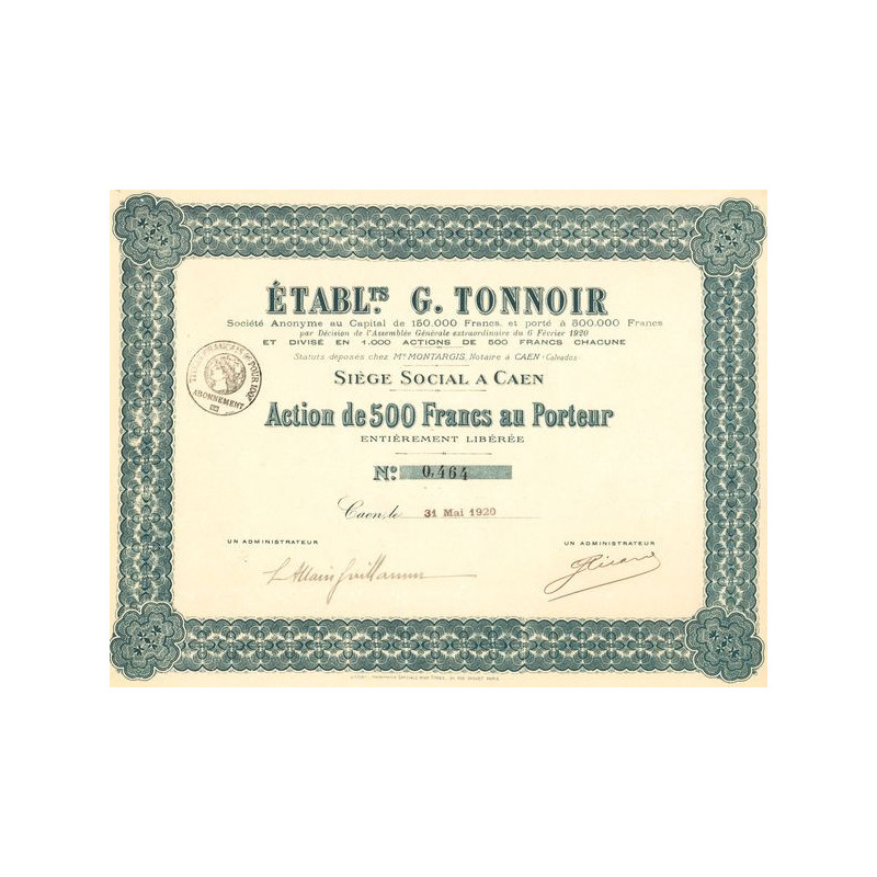 Etablissements G. Tonnoir (Act 500 F)