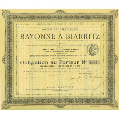 Cie du Chemin de Fer de Bayonne à Biarritz (Obl)