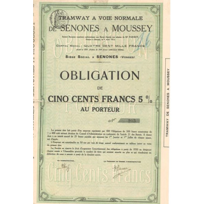 Tramway à Voie Normale de Senones à Moussey (Obl 500 F 5%)