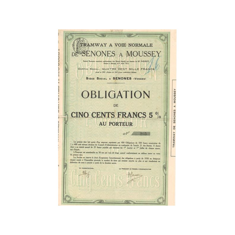 Tramway à Voie Normale de Senones à Moussey (Obl 500 F 5%)