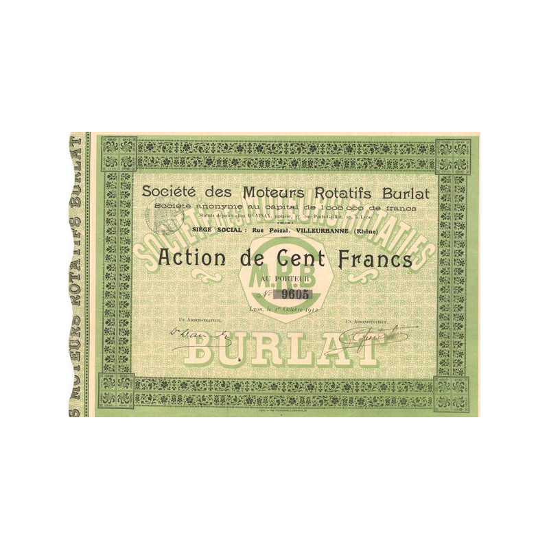 Sté des Moteurs Rotatifs Burlat (Act 100 F)