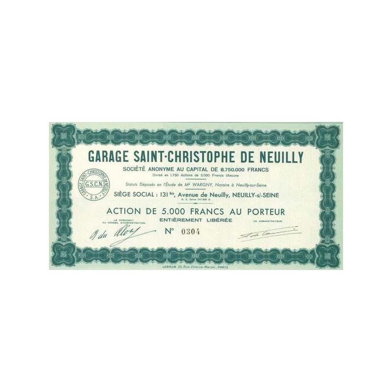 Garage Saint-Christophe de Neuilly (Act 5000 F)