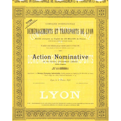 Cie Internationale de Déménagements et Transports de Lyon (Act Nomin 500 F) (Blanquette)