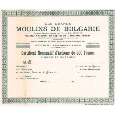 Les Grands Moulins de Bulgarie (CN 500 F) (Blanquette)