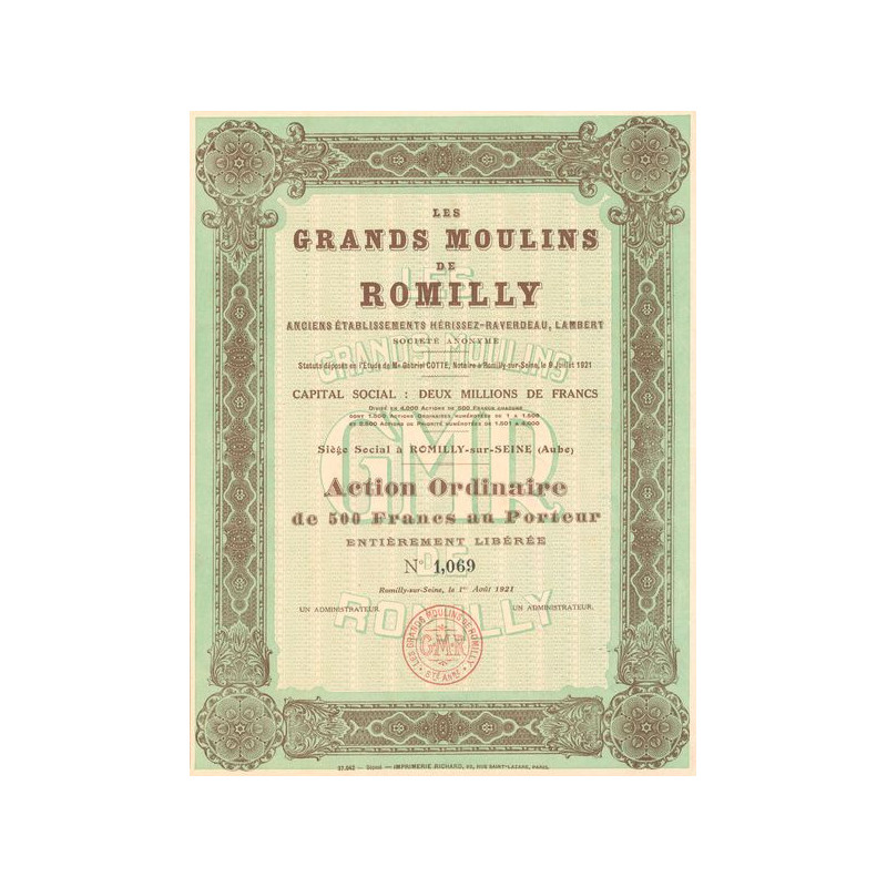 Les Grands Moulins de Romilly Anc Ets Hérissez-Raverdeau Lambert (Act 500 F) (Blanquette)