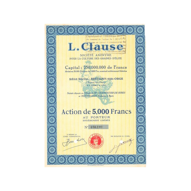 L. Clause SA pour la Culture des Graines d'Elite (Act 5000 F)