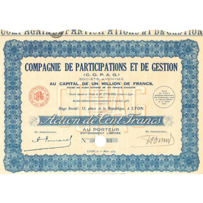 Cie de Participations et de Gestion (C. O. P. A. G.) ( Act 100 F)